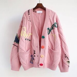 Ebossy Women’s XL Pink Cardigan Sweater